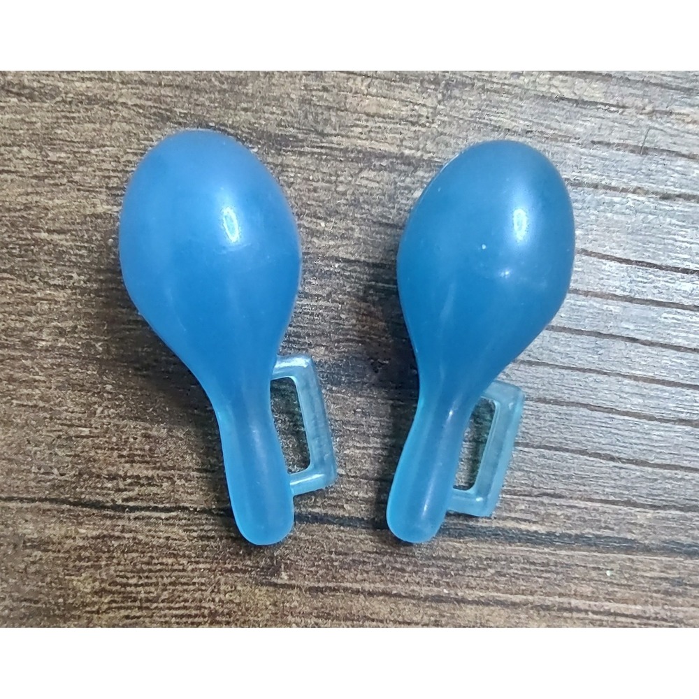 Fashion Doll Size Maracas With Handles Aqua Blue Set Of 2 Z26
